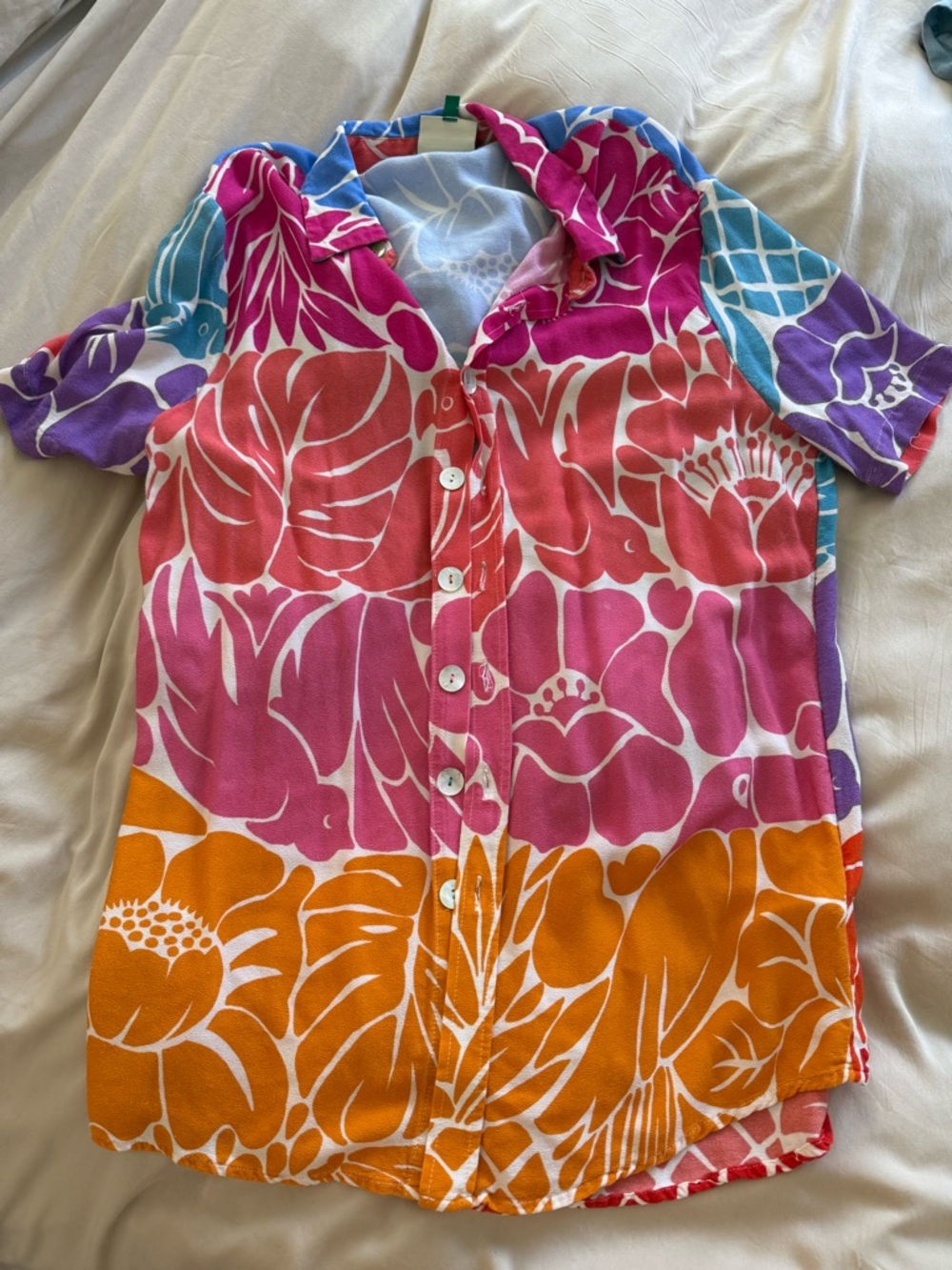 FARM Rio Multicolor Floral Button-Down Shirt - Pink, Orange, Blue & Purple